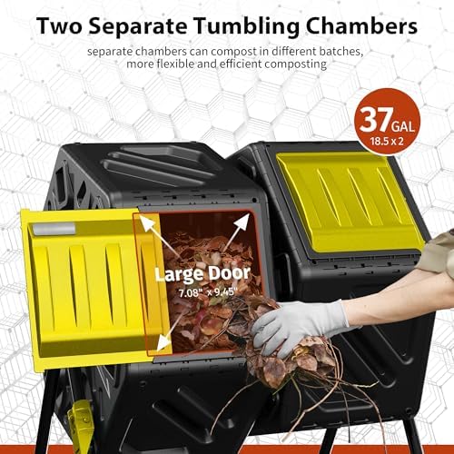 37-Gal Dual Chamber Composter Tumbler