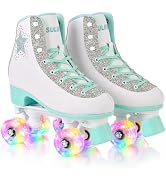 SULIFEEL Roller Skates for Girls and Women with Light up Wheels and Polka Dot Pattern, Kids and A...