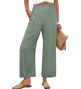 ANRABESS Womens Palazzo Pants Wide Leg Flowy Drawstring High Waisted Casual Trousers 2026 Summer ...