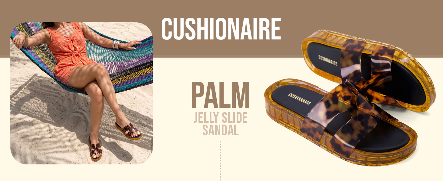 palm, lifestyle, jelly slide sandal, banner