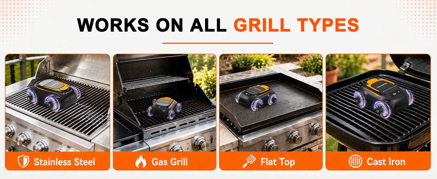 LEFT YOU GRILL CLEAN WithNOMORE DIRTY WORK