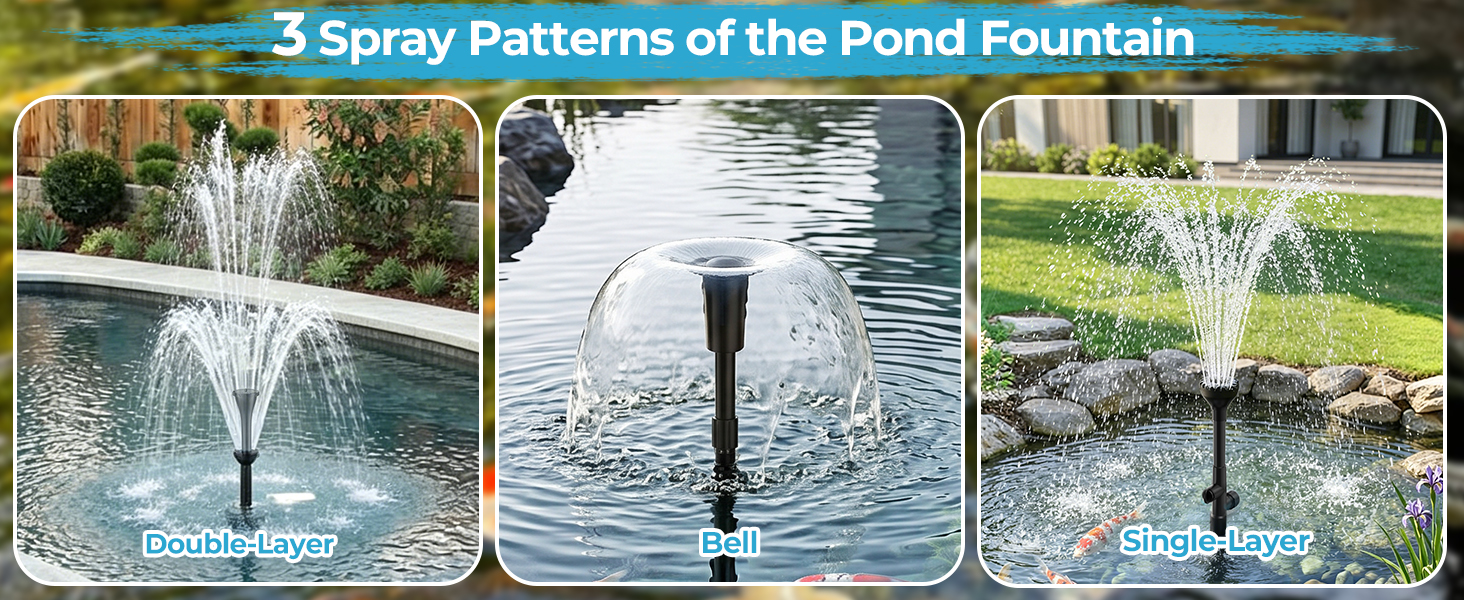 3 Spray Patterns for Your Pond Fountain – Easy Switch Nozzles