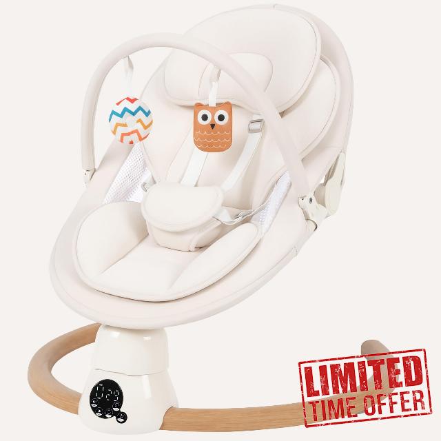 White Smart Electric Baby Swing for Infants with 10 Preset Melodies                                                          Upgrade Portable Infant Swing