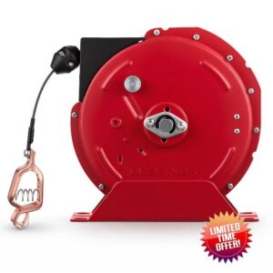 Konohan 50 FT Spring Retractable Grounding Reel with Ground Clamp                                                          Heavyduty Electrostatic Discharge Grounding Cable Reel for Industrial Equipment