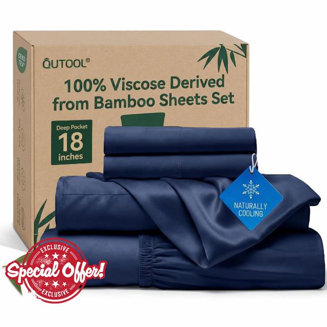 QUTOOL Viscose Made from Bamboo King Sheet Set