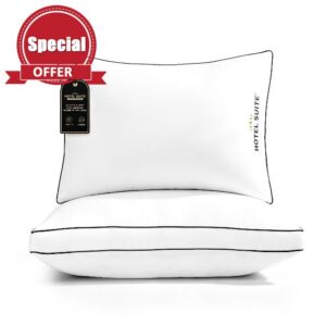 Hotel Suite Hotel Bed Pillows Queen/Standard Size Set of 2 Medium Soft                                                          400 Thread Count 100% Cotton Cover