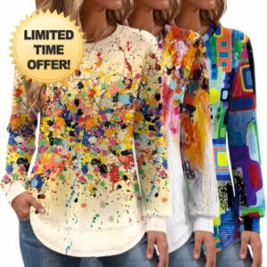 TCOT Women's 3 Pack Long Sleeve Shirts Lightweight Crew Neck Sweatshirts                                                          S-3XL