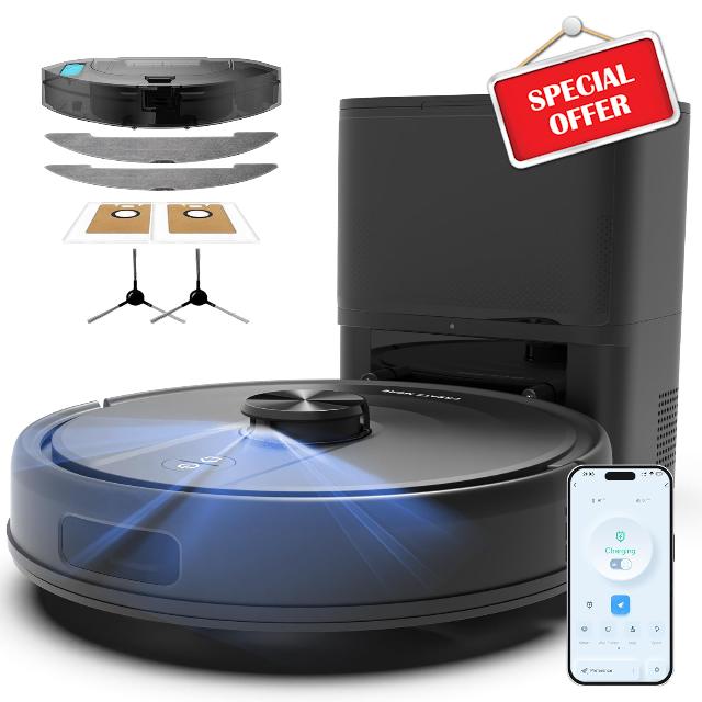 Robot Vacuum and Mop with Self-Emptying Station