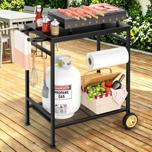 Movable Cooking Food Prep Table for Outside BBQ Gathering