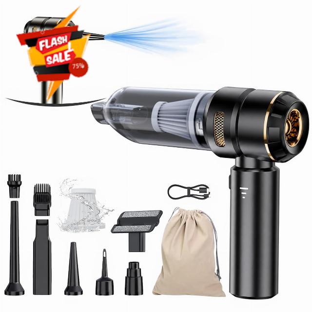 houscly Car Vacuum Cordless Mini Handhled 4-in-1 High Power Cleaner 20000Pa                                                          Brushless motor-6000mAh-Rechargeable-Duster blower-Pet hair crumb cleaning for car sofa office desk- Ideal gifts for me