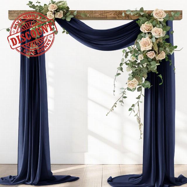Navy Blue Wedding Arch Draping Fabric Backdrop 4 Panels
