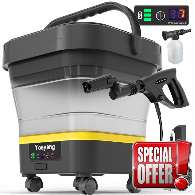 Portable Cordless Cleaner with Tank: Foldable Electric Cleaning Tool                                                          3.4 Gal Tank