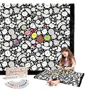 ROYAMOON Halloween Boo Washable Coloring Blanket Kit for Kids & Adults | 20 Washable Markers, 40x...