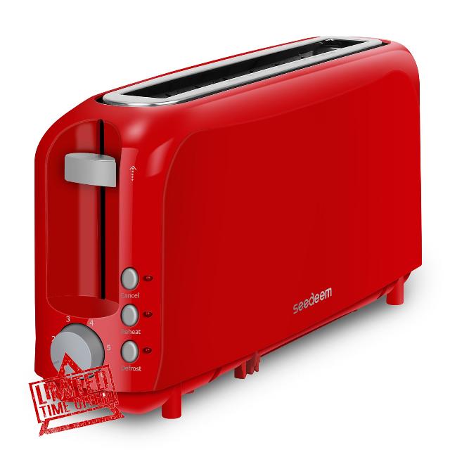 SEEDEEM 2-Slice Long Slot Toaster for Bagels & Artisan Bread