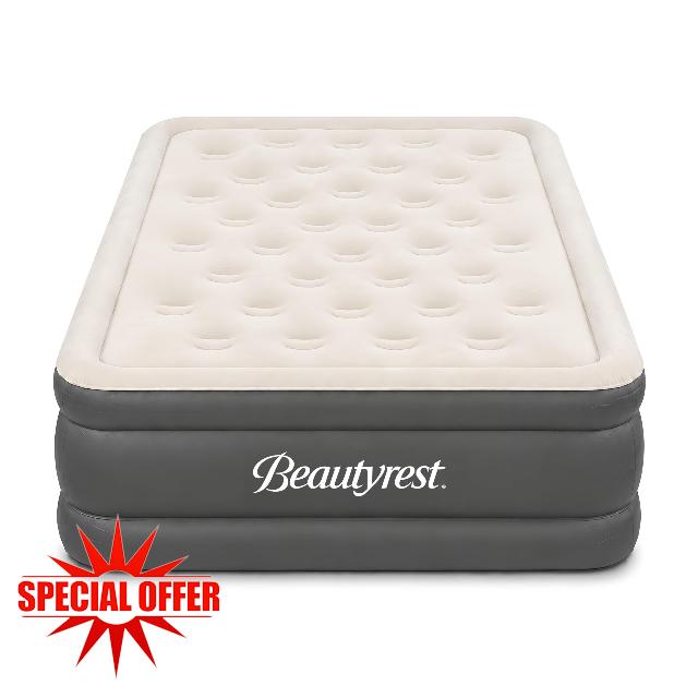 Beautyrest Sky Rise Queen Air Mattress with Built-in Pump