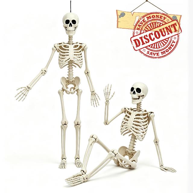 5.75ft Life Size Posable Halloween Skeleton