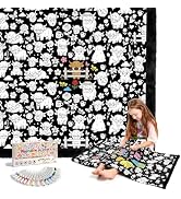 ROYAMOON Cozy Coloring Blanket Kit for Kids & Adults - 20 Washable Markers | 40x60 Inch, Ages 3+,...