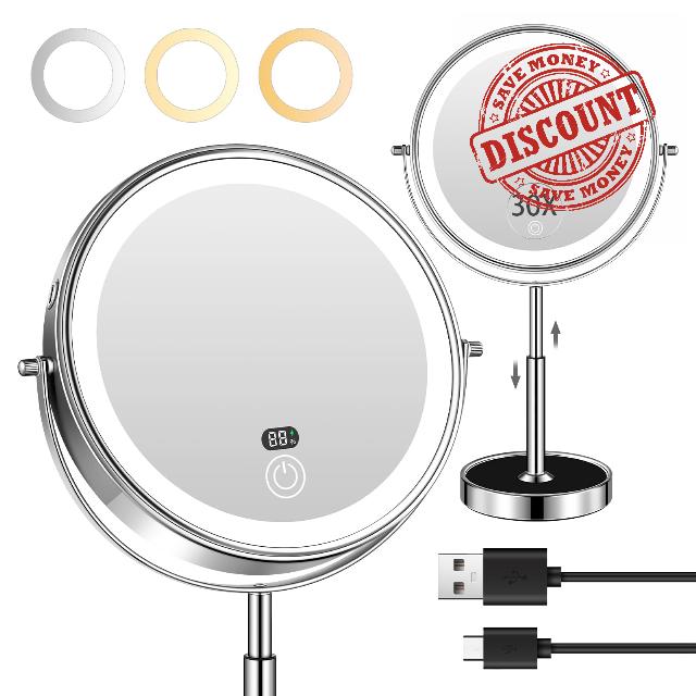 9" Lighted Makeup Mirror with Light