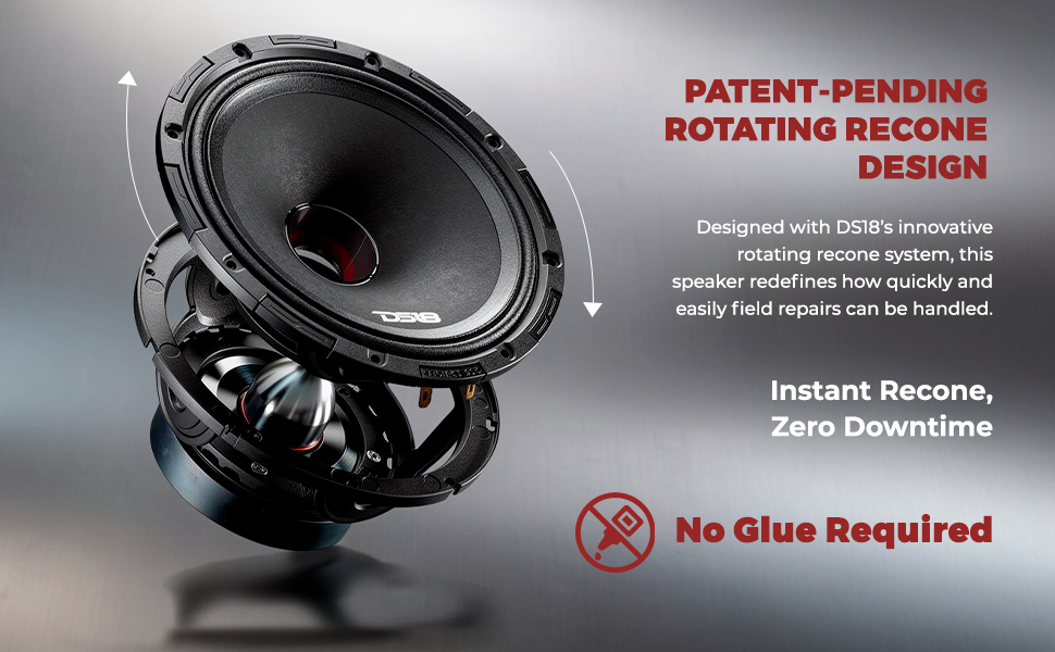 PROJECT360.88B 8" Bullet Midrange Speaker, 600W Max Power, 300W RMS, 8 Ohm