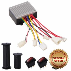 KAMIER 24V Controller Kit Replacement for Razor MX350 MX400 ZR350 SX350 Mcgrath Dirt Bike E325 E300 E300S E200 E200S Pocket Mod Electric Scooter Control Module Charger Port Switch Handlebar Grip Parts