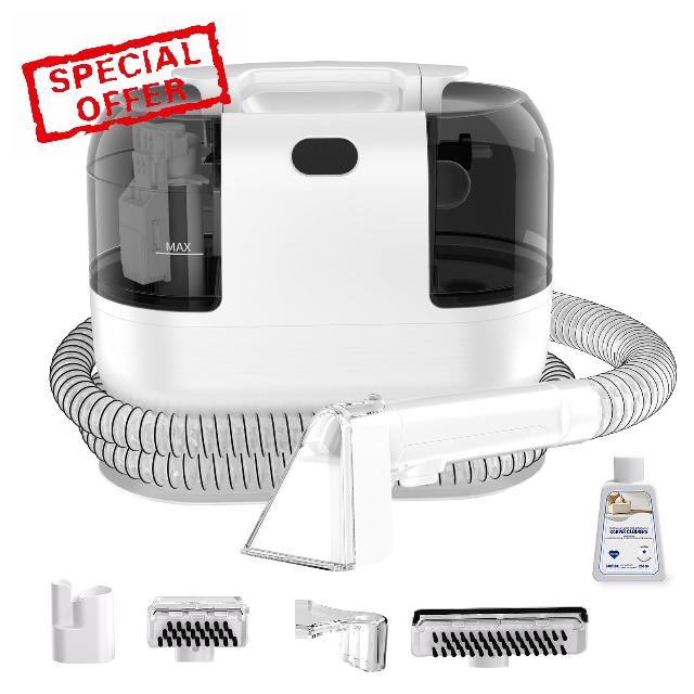 PUREBEAR 18Kpa Portable HandHeld Carpet Cleaner Machine With Shampooer                                                          Spot Cleaner| Upholstery