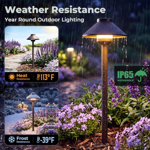 Outdoor Wired Aluminum Path Lights with G4 4W 2700K Bulb Replaceable