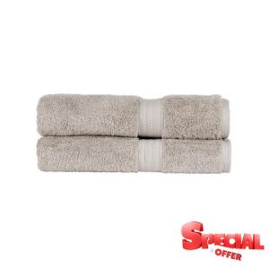 Christy Renaissance 2 Piece Bath Towel Set | 100% Egyptian Cotton | Dove Gray
