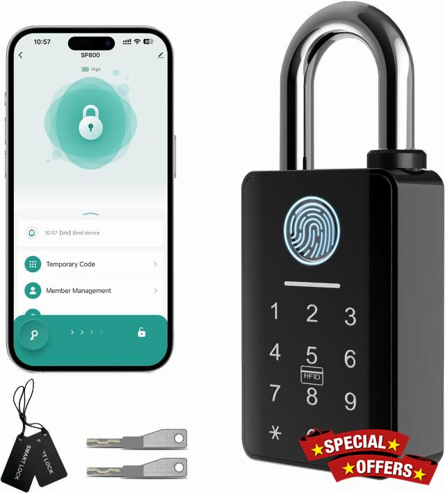 Heavy Duty Fingerprint Padlock with Key