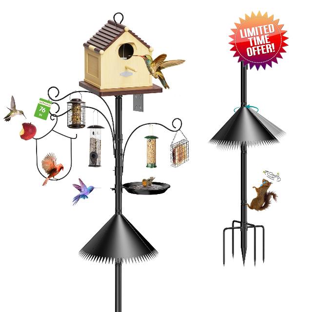 76 Inch Bird Feeder Pole Squirrel Proof