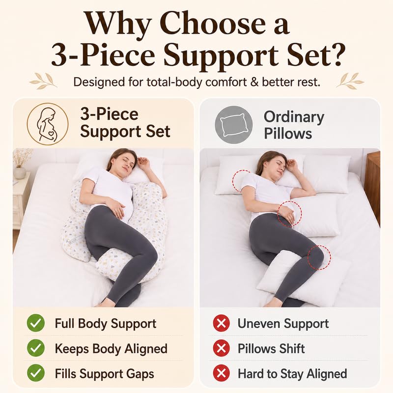 Comfortable Pillow with Removable & Adjustable Cover for Pregnant Wome