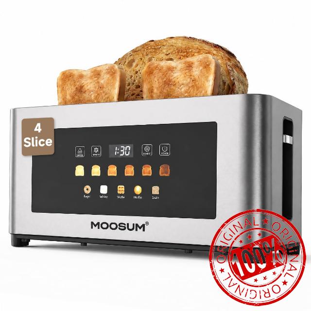 Touch Screen 4 Slice Toaster with Wide 1.6" Slots & Memory Lift