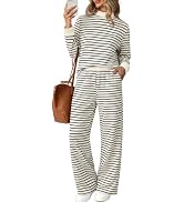 Sampeel Two Piece Sets for Women Color Block Matching Set Cozy Loungewear | 2 piece sets, fall ou...