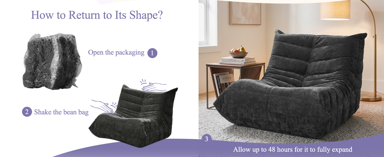Adults BeanBag Chair Bean Bag Couch for Bedroom Living Room
