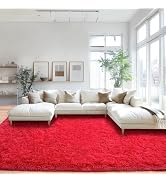 Mugorn Hot Pink Fluffy Soft Rugs for Girls Bedroom, Large Shaggy Area Rugs | Cute Plush Carpet fo...