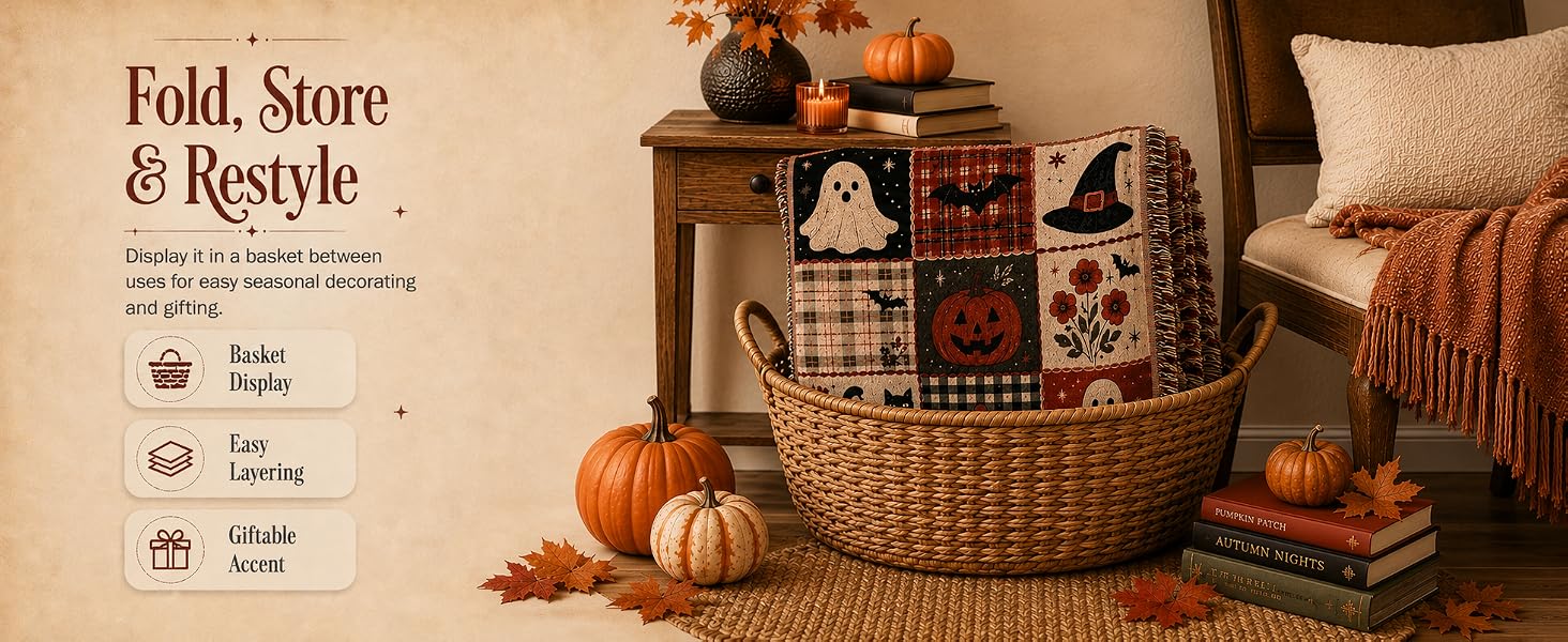 vintage ghost halloween woven throw blanket ghost vintage patchwork plaid halloween throw blanket