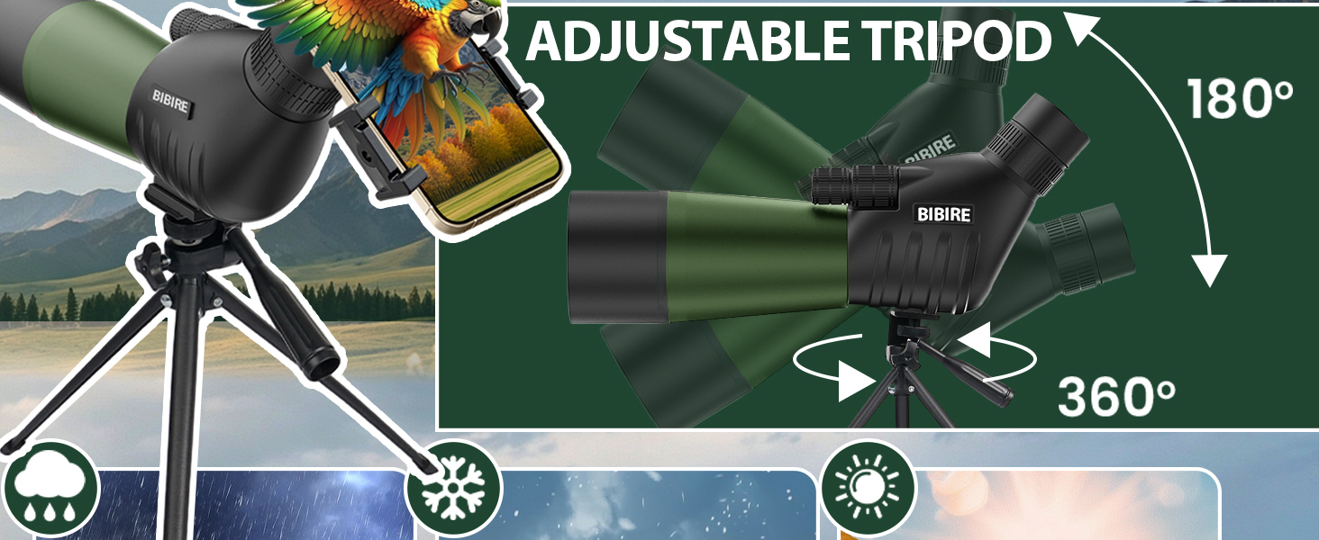 25-75X60 Spotting Scope Tripod Phone Adapter Bird Watching FMC BAK4 Prism Spotter Scope Waterproof