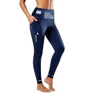 Clbort Running Leggings for Women with 6 Pockets Gym Workout Leggings High Waisted Yoga Pants Tum...