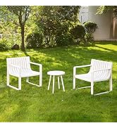 Werph Patio Furniture Set, 3 Pieces Outdoor Furniture with Bistro Table and Patio Chairs Set of 2...