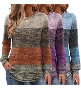 TCOT Women's 3 Pack Long Sleeve Shirts Lightweight Crew Neck Sweatshirts | S-3XL,Dressy Casual Bl...