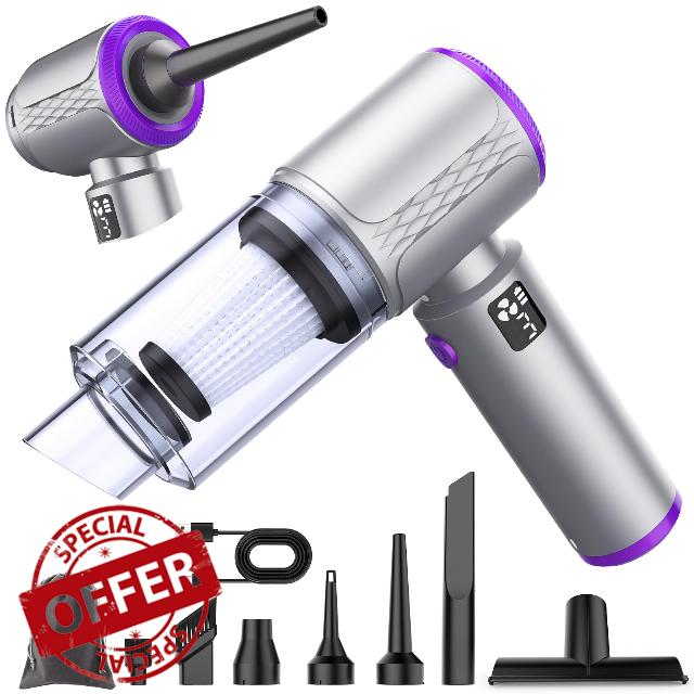 Hayousui 16KPa Handheld Car Vacuum Cleaner Cordless with LCD Screen                                                          4-in-1 Mini Vacuum Air Duster Air Blower Pump
