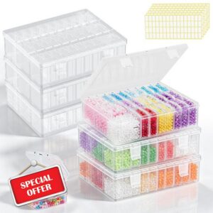 Bead Organizer Box 186 Pcs Small Plastic Bead Storage Container                                                          Clear Bead Organizers and Storage with Stickers for Jewelry Making