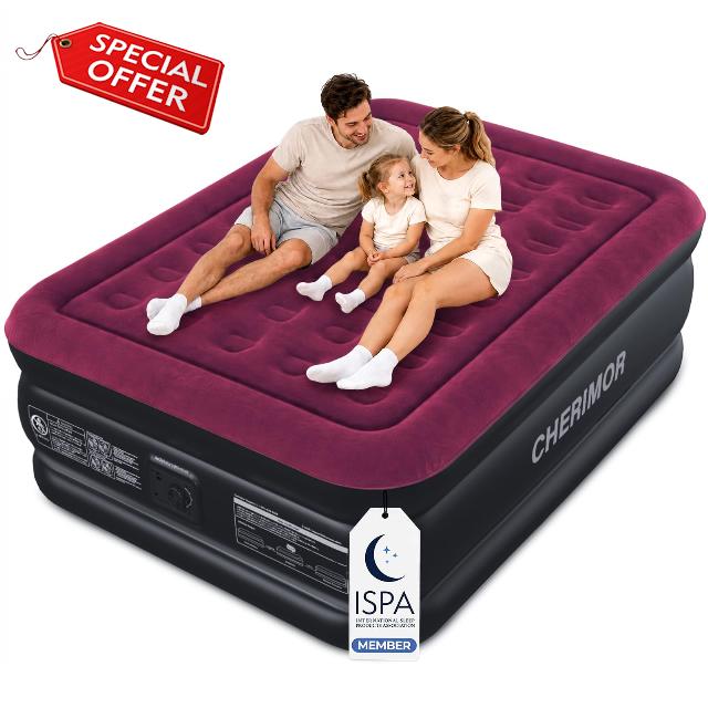 CHERIMOR Queen Air Mattress with Built-in Pump