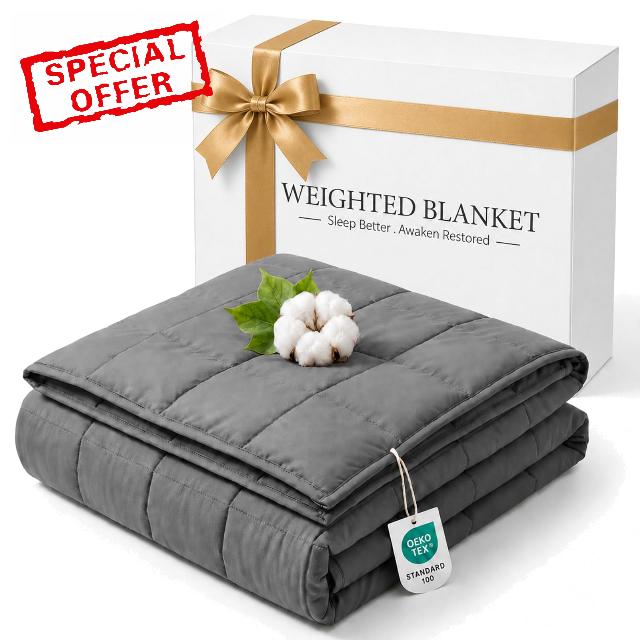 Smart Queen Weighted Blanket for Adults 60” x 80” with Box 20lbs                                                          Heavy Blankets for All-Season Sleeping