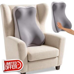 2-in-1 Neck and Lumbar Support Pillow Recliner Back Cushion with Cover High Density Foam