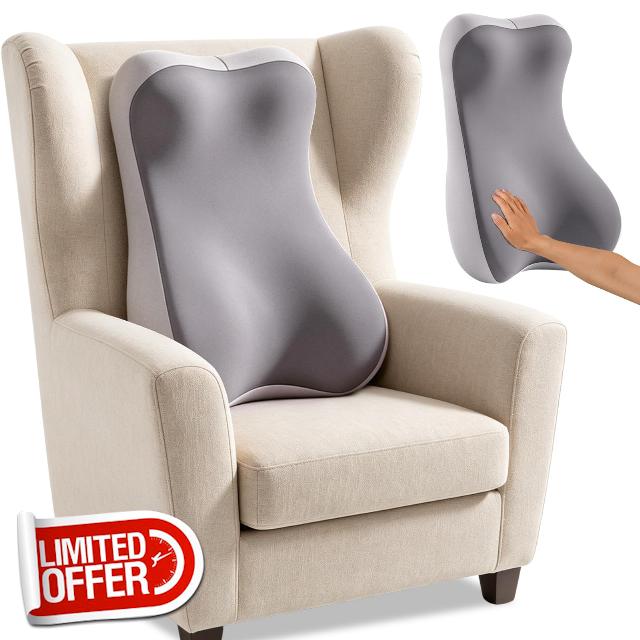 2-in-1 Neck and Lumbar Support Pillow Recliner Back Cushion with Cover High Density Foam
