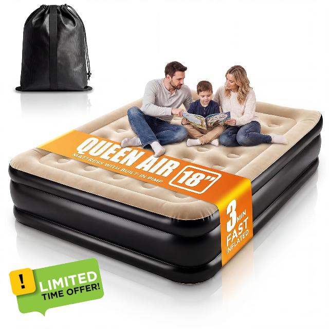 Queen Air Mattress with Built-in Pump