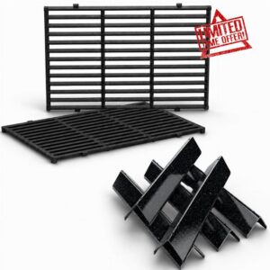Spirit E310 Grill Parts Kit with Cast Iron Grates & Flavorizer Bars                                                          Compatible with Weber Spirit 300 Series E-310 E-315 E-320 E-330