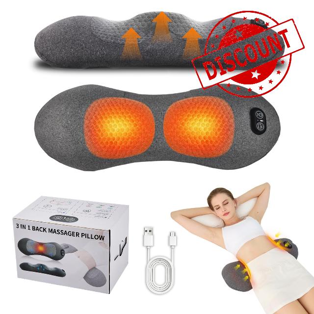 3-in-1 Rechargeable Smooth Triple Fusion Back Massager with Heat                                                          Vibration