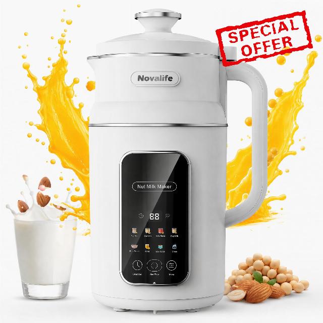 8-in-1 Nut Milk Maker Multi-Functional Soy Milk Maker with Large Touch Display for Nuts