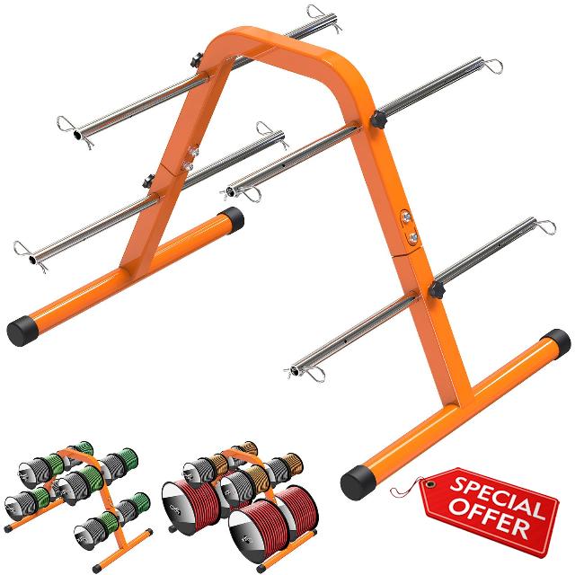 KingDolly Portable Wire Spool Rack & Wire Caddy with 4 Adjustable Rods                                                          Wire Spool Caddy